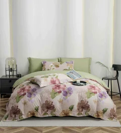 Lenjerie de lux in cutie cadou, bumbac finet, 6 piese, VERDE, LUX-2010