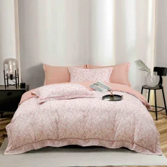 Lenjerie de lux in cutie cadou, bumbac finet, 6 piese, ROZ, LUX-2180