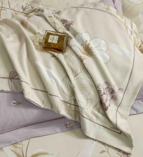 Lenjerie de lux in cutie cadou, bumbac finet, 6 piese, GRI, LUX-2329 — imagine 2