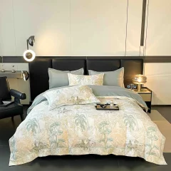 Lenjerie de lux in cutie cadou, bumbac finet, 6 piese, GRI, LUX-2130