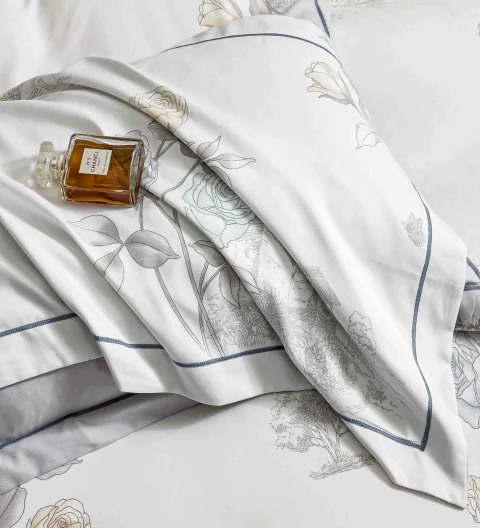 Lenjerie de lux in cutie cadou, bumbac finet, 6 piese, GRI, LUX-2015 — imagine 3
