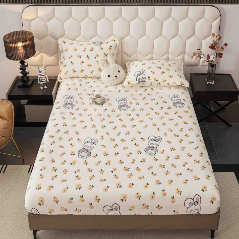 Husa de pat cocolino cu elastic, CREM D-168