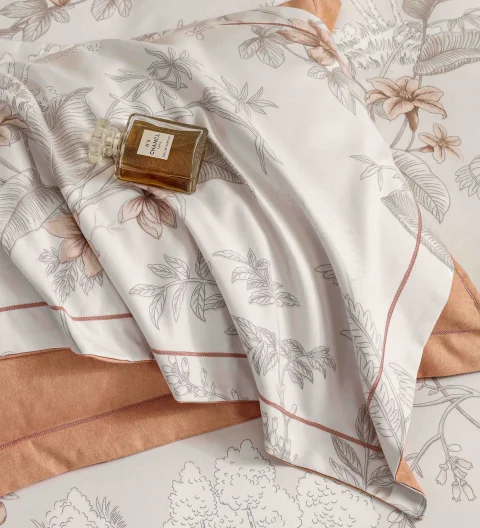 Lenjerie de lux in cutie cadou, bumbac finet, 6 piese PORTOCALIU, LUX-2221 — imagine 2