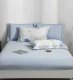 Lenjerie de lux in cutie cadou, bumbac finet, 6 piese,BLUE LUX-2314