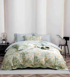 Lenjerie de lux in cutie cadou, bumbac finet, 6 piese, BLUE, LUX-2102