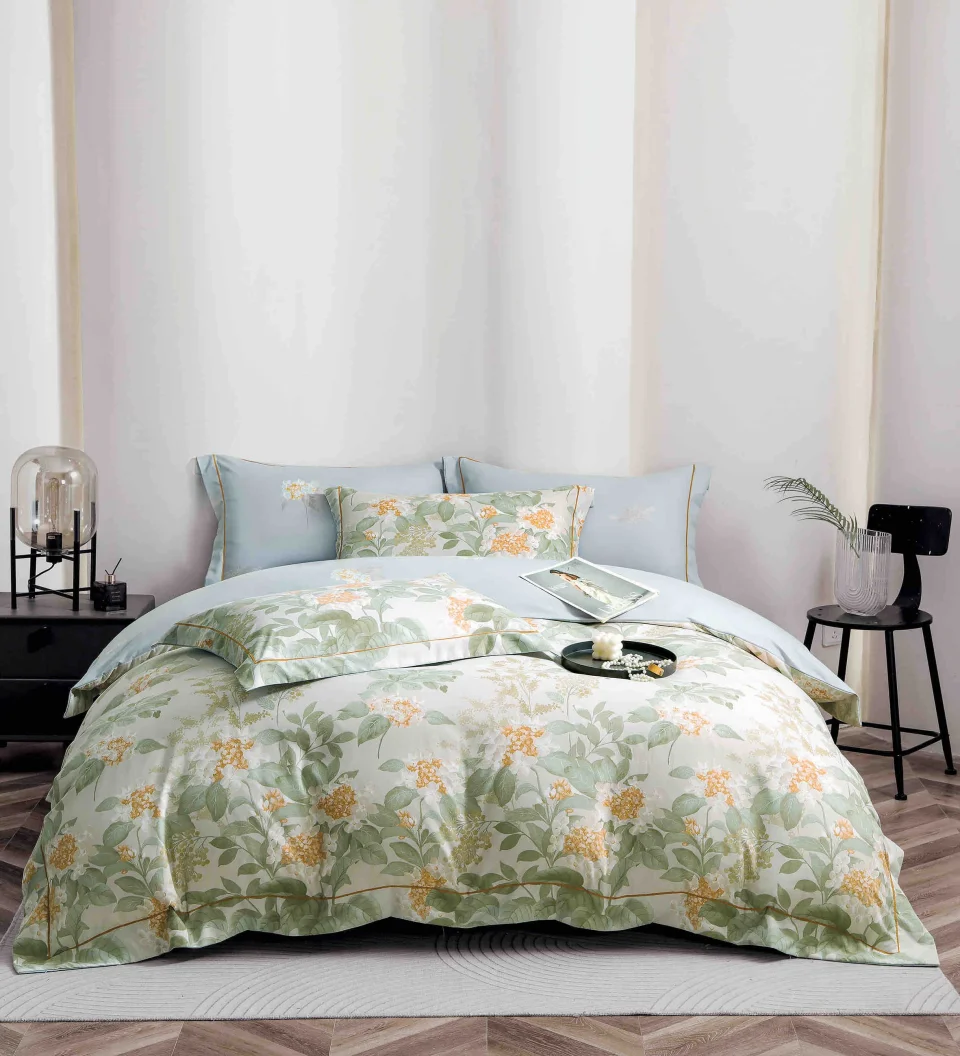 Lenjerie de lux in cutie cadou, bumbac finet, 6 piese, BLUE, LUX-2102