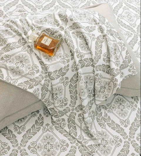 Lenjerie de lux in cutie cadou, bumbac finet, 6 piese, GRI, LUX-2031 — imagine 2