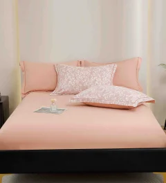Lenjerie de lux in cutie cadou, bumbac finet, 6 piese, ROZ, LUX-2180