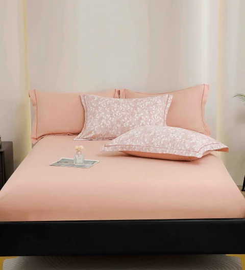 Lenjerie de lux in cutie cadou, bumbac finet, 6 piese, ROZ, LUX-2180 — imagine 3