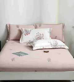 Lenjerie de lux in cutie cadou, bumbac finet, 6 piese, ROZ-LUX-2530