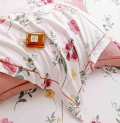 Lenjerie de lux in cutie cadou, bumbac finet, 6 piese, ROZ ,LUX-2030