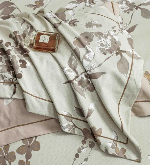 Lenjerie de lux in cutie cadou, bumbac finet, 6 piese, BEIGE, LUX-2323 — imagine 3