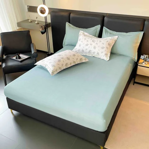 Lenjerie de lux in cutie cadou, bumbac finet, 6 piese BLUE, LUX-2101 — imagine 3