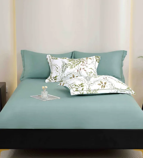 Lenjerie de lux in cutie cadou, bumbac finet, 6 piese, BLUE, LUX-2270 — imagine 3