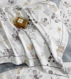 Lenjerie de lux in cutie cadou, bumbac finet, 6 piese, GRI, LUX-2001