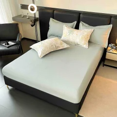 Lenjerie de lux in cutie cadou, bumbac finet, 6 piese, GRI, LUX-2130