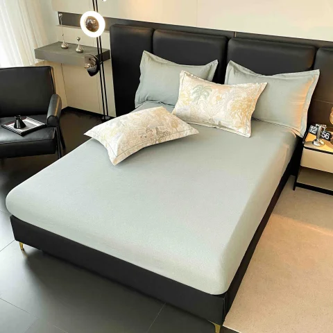 Lenjerie de lux in cutie cadou, bumbac finet, 6 piese, GRI, LUX-2130 — imagine 3