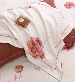 Lenjerie de lux in cutie cadou, bumbac finet, 6 piese, MARO, LUX-2224