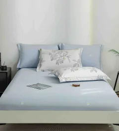 Lenjerie de lux in cutie cadou, bumbac finet, 6 piese, BLUE, LUX-2120