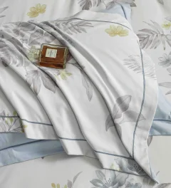 Lenjerie de lux in cutie cadou, bumbac finet, 6 piese, BLUE, LUX-2120