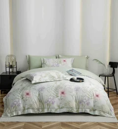 Lenjerie de lux in cutie cadou, bumbac finet, 6 piese, VERDE, LUX-2033