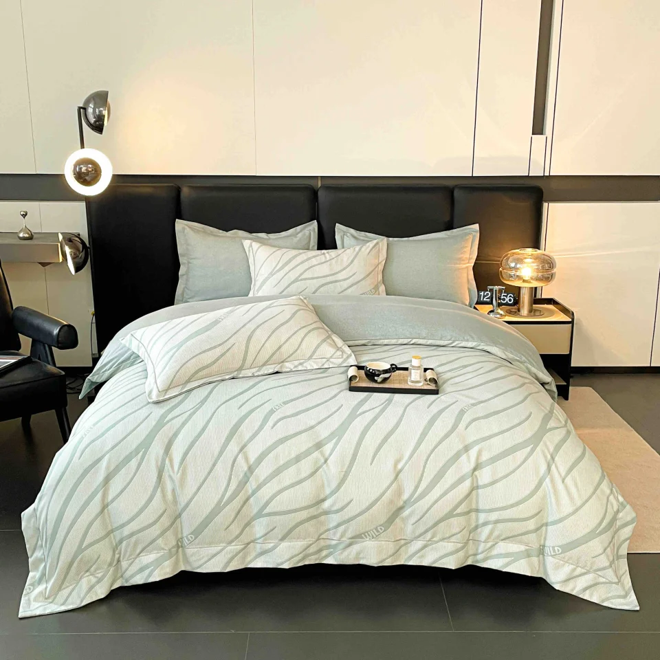 Lenjerie de lux in cutie cadou, bumbac finet, 6 piese, GRI, LUX-2510