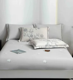 Lenjerie de lux in cutie cadou, bumbac finet, 6 piese, GRI, LUX-2301