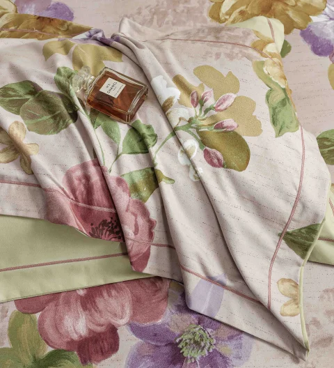 Lenjerie de lux in cutie cadou, bumbac finet, 6 piese, VERDE, LUX-2010 — imagine 3