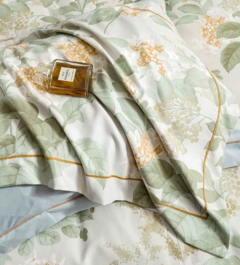Lenjerie de lux in cutie cadou, bumbac finet, 6 piese, BLUE, LUX-2102 — imagine 2