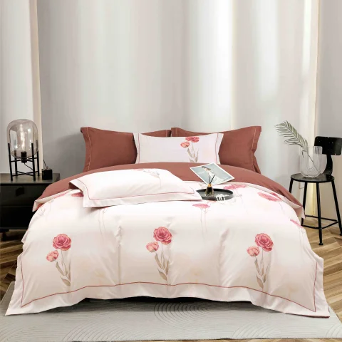 Lenjerie de lux in cutie cadou, bumbac finet, 6 piese, MARO, LUX-2224 — imagine 1
