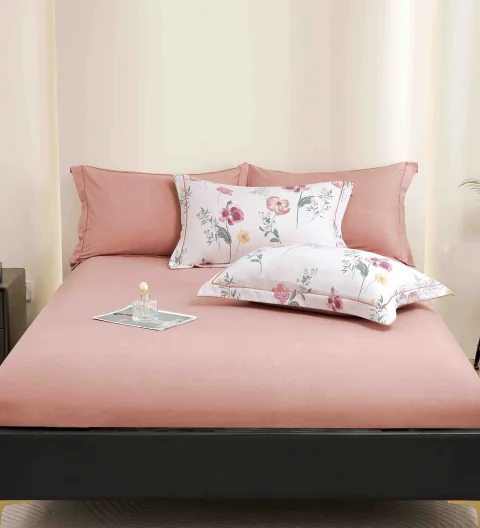 Lenjerie de lux in cutie cadou, bumbac finet, 6 piese, ROZ ,LUX-2030 — imagine 3
