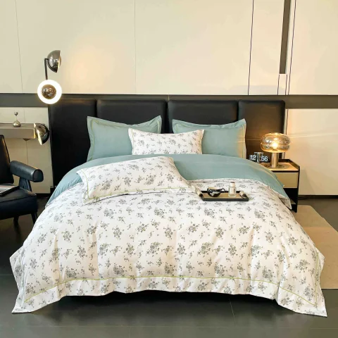Lenjerie de lux in cutie cadou, bumbac finet, 6 piese BLUE, LUX-2101 — imagine 1