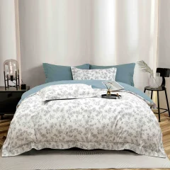 Lenjerie de lux in cutie cadou, bumbac finet, 6 piese, ALBASTRU , LUX-2540