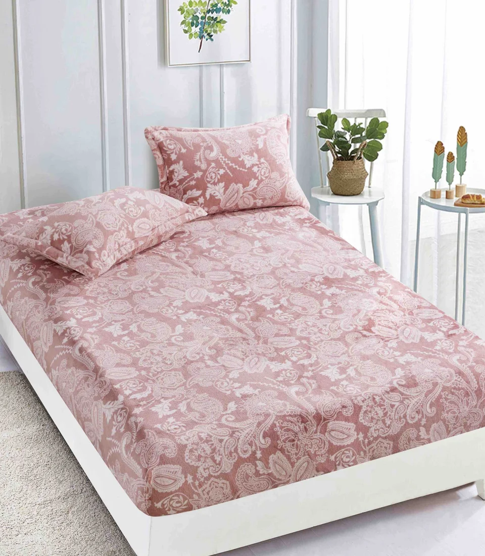 Husa de pat cocolino cu elastic, ROZ D-148