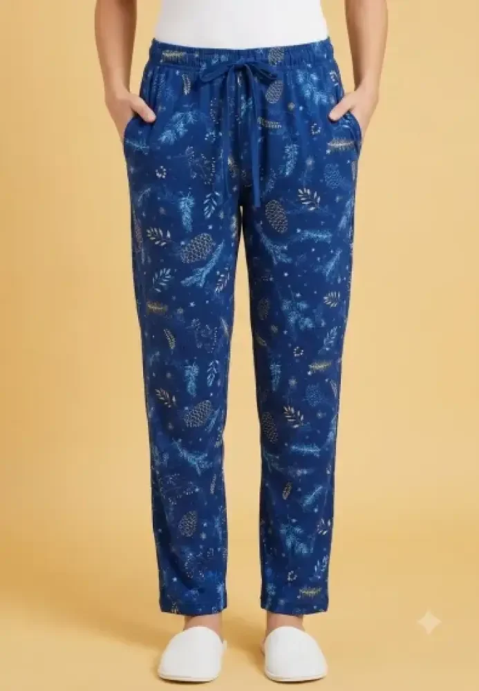 Pantaloni Damă  cu Buzunare și Șnur în Talie ALBASTRU 02 — imagine 1