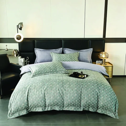 Lenjerie de lux in cutie cadou, bumbac finet, 6 piese, GRII LUX-2182 — imagine 1