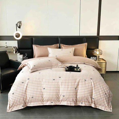 Lenjerie de lux in cutie cadou, bumbac finet, 6 piese, MARO LUX-2020 — imagine 1
