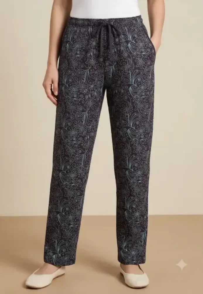 Pantaloni Damă  cu Buzunare și Șnur în Talie GRI inchis