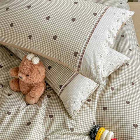 Lenjerie de pat  cu elastic si broderie, bumbac 100%, ALB, CREM, AC-11 — imagine 3