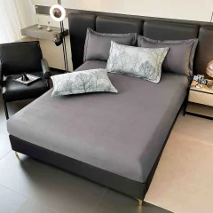 Lenjerie de lux in cutie cadou, bumbac finet, 6 piese, GRI -2324