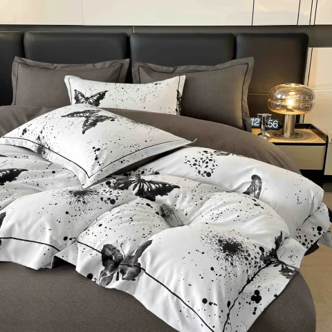 Lenjerie de lux in cutie cadou, bumbac finet, 6 piese, LUX-ALB-MARO-2404 — imagine 3
