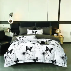 Lenjerie de lux in cutie cadou, bumbac finet, 6 piese, LUX-ALB-MARO-2404