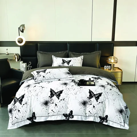 Lenjerie de lux in cutie cadou, bumbac finet, 6 piese, LUX-ALB-MARO-2404 — imagine 1