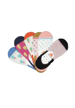 Set 6 perechi tălpici unisex – fără cusături, cu silicon la călcâi MULTICOLOR