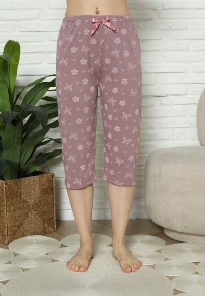 Pantaloni pijama damă 3/4 din bumbac
