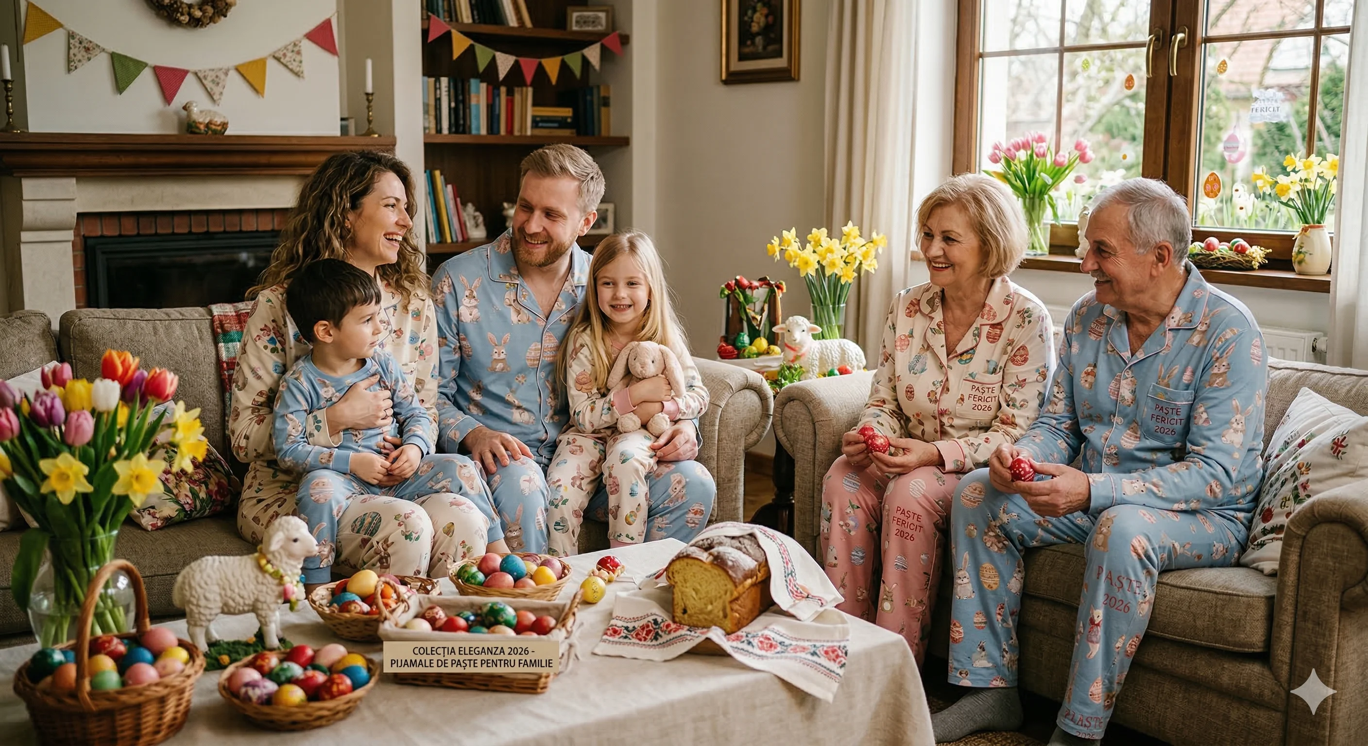 Colecția de Pijamale de Paște pentru Familie – Eleganza 2026