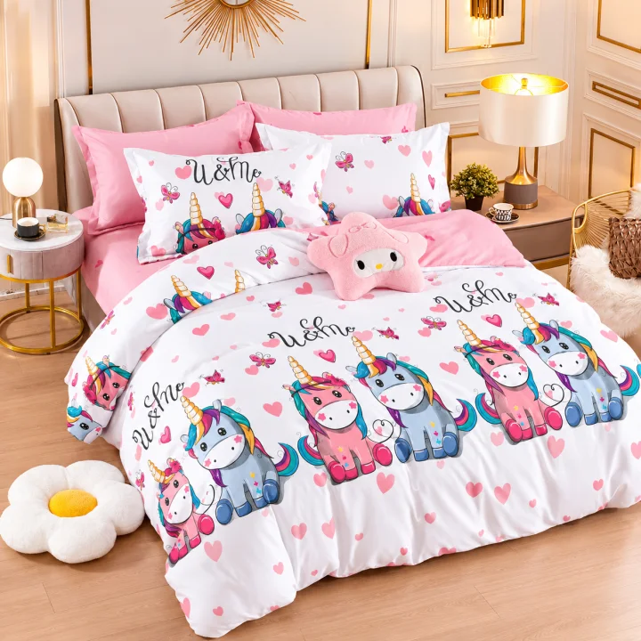 Set Lenjerie de Pat Dublu din Microfibră Premium, 6 Piese, Cearșaf 245x250 cm