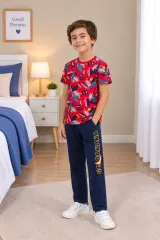 Pijama băieți „GO BANANA”, roșu