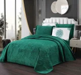 Set Cuvertură de Pat Dublu din Catifea Premium, 5 Piese, 220x240 cm, cu Fețe de Pernă Decorative