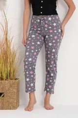 Pantaloni de pijama damă gri cu steluțe